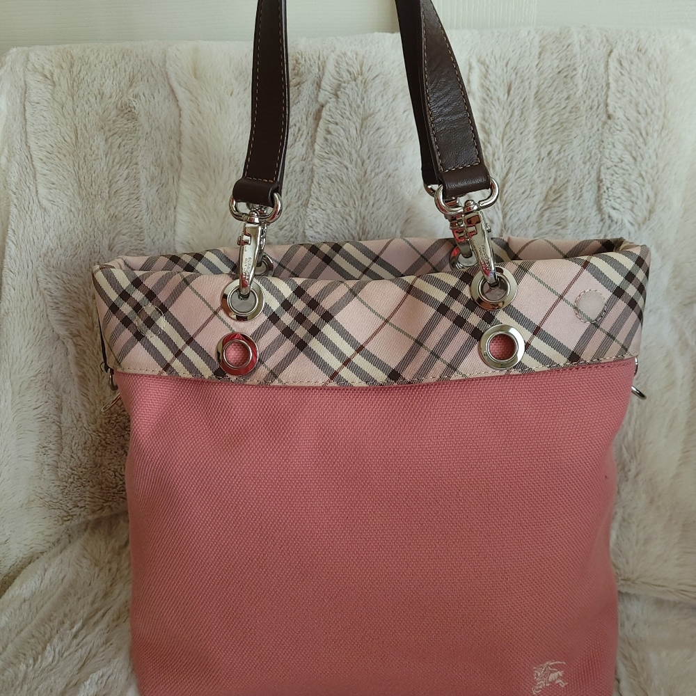 Burberry London 2Way Pink Check  Bag. EUC
